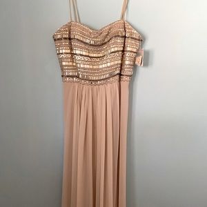 Aidan Mattox Embroidered Maxi Dress